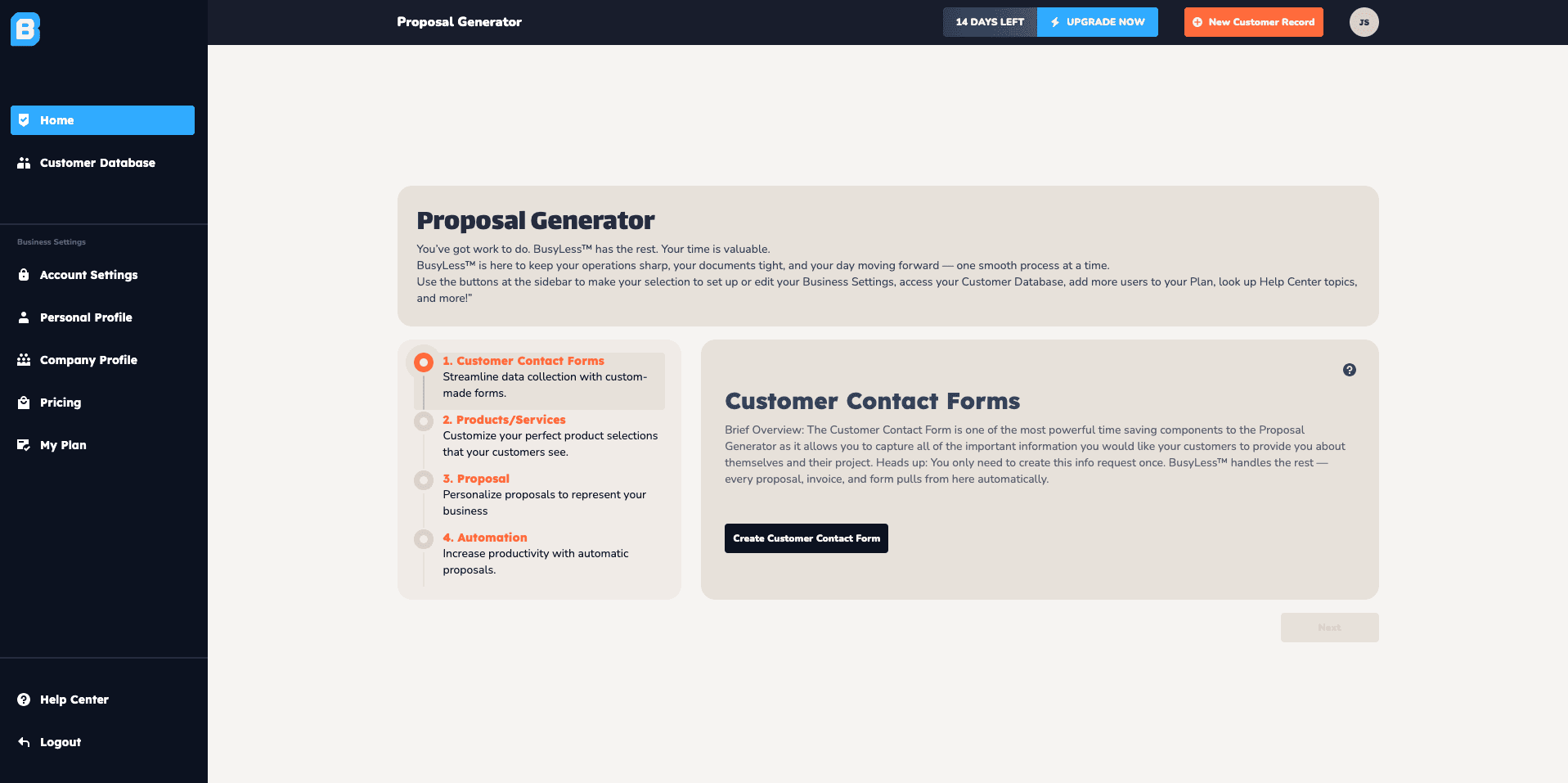 Busyless proposal generator